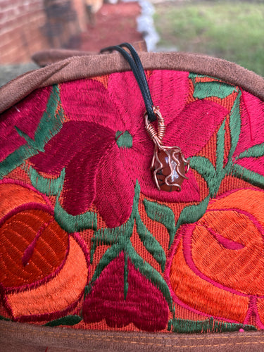 Carnelian Agate Copper Pendant